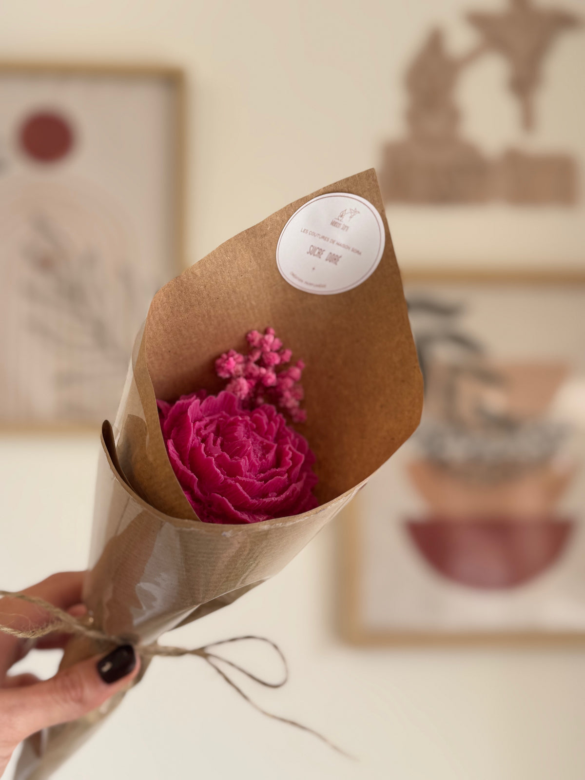 Fleur pivoine NON PERSONNALISE linge propre